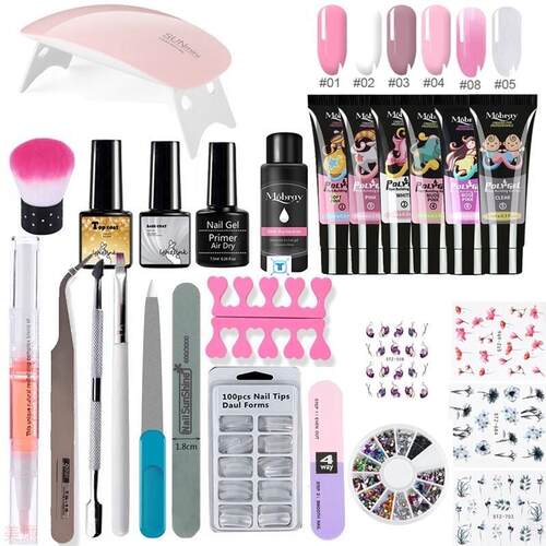 26pcs/kit Nail Extension polygel Set Gel Polish Lamp Nail