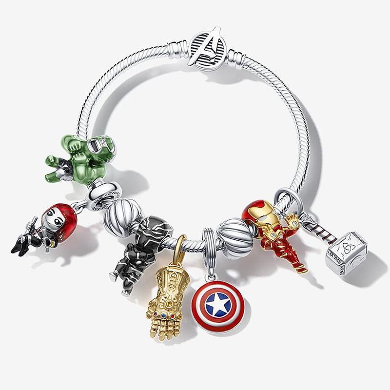 Marvel Charm Bracelet Iron Man Beaded Bracelet Captain Ameri