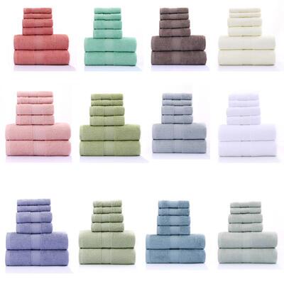 Pure cotton towels 3pcs bath towel washcloth棉浴巾毛巾三件套