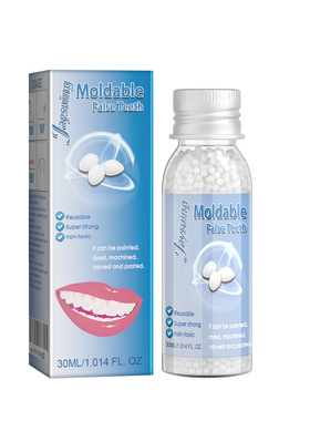 Shapeable dental adhesive film and television make-up dentur