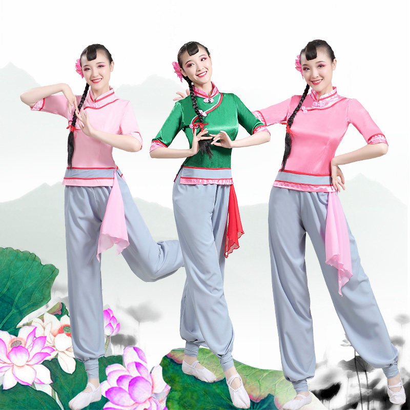 陕北秧歌服村姑服采茶舞蹈服九儿演出服那片田埂情表演服装演出服