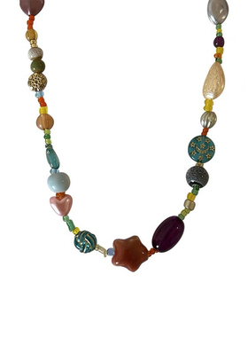 #1433studio新中式锁骨链彩色民族风星星项链女个性设计感小众