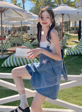夏款首发 兔耳朵牛仔背带短裤 2C122-8820-P115-K178