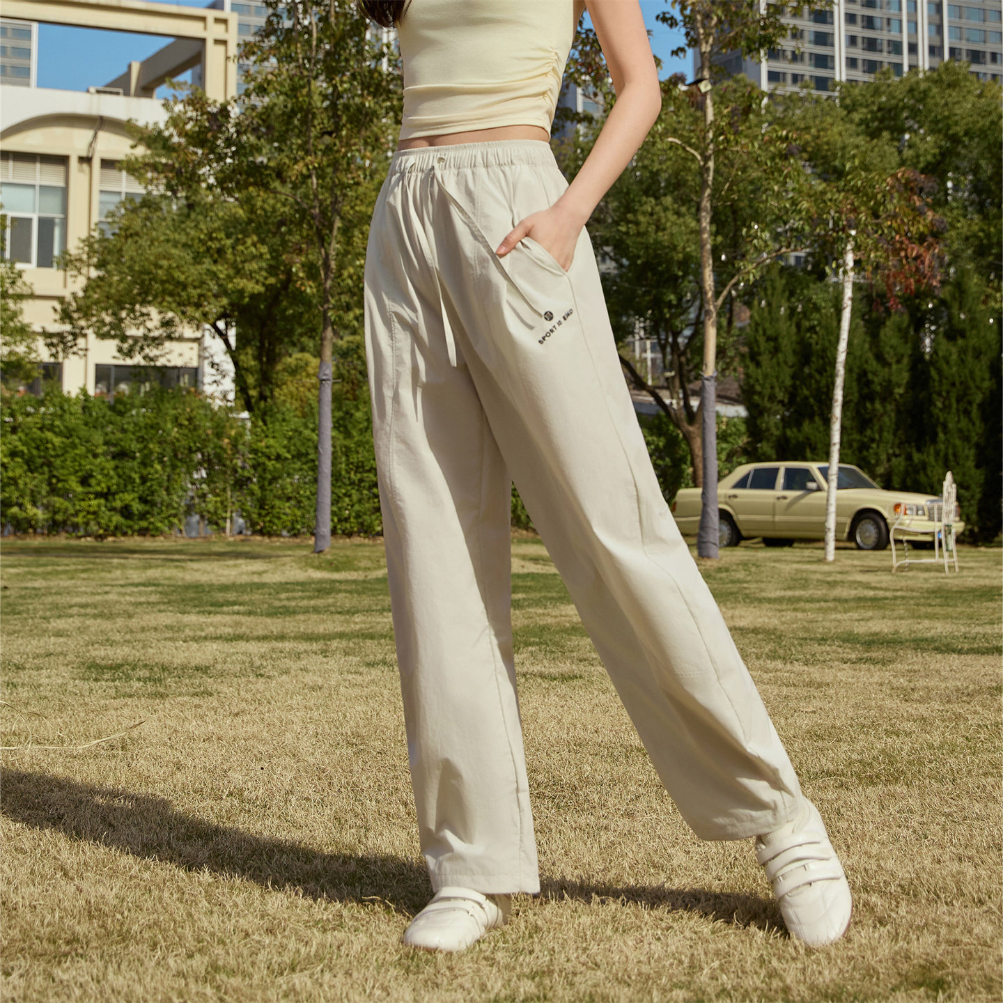 2026年夏季高腰宽松阔腿裤女休闲舒服透气遮盖腿型长裤