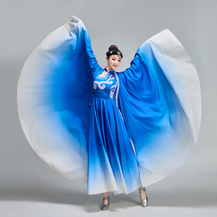 彝族服装 女子艺考演出服云水伊人少数民族开场舞彝族大摆裙舞蹈服