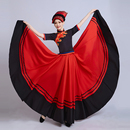 新款 女阿杰鲁李美静彝族舞蹈服大摆裙女民族合唱舞演出服 彝族服装