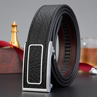 品牌牛宗师男士无夹心自动扣头层牛皮皮带男款内穿钢扣真皮腰裤带