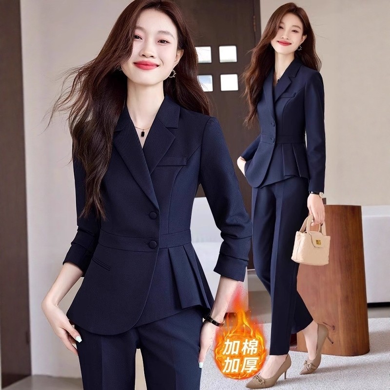 美容师收腰工作服女秋冬珠宝店