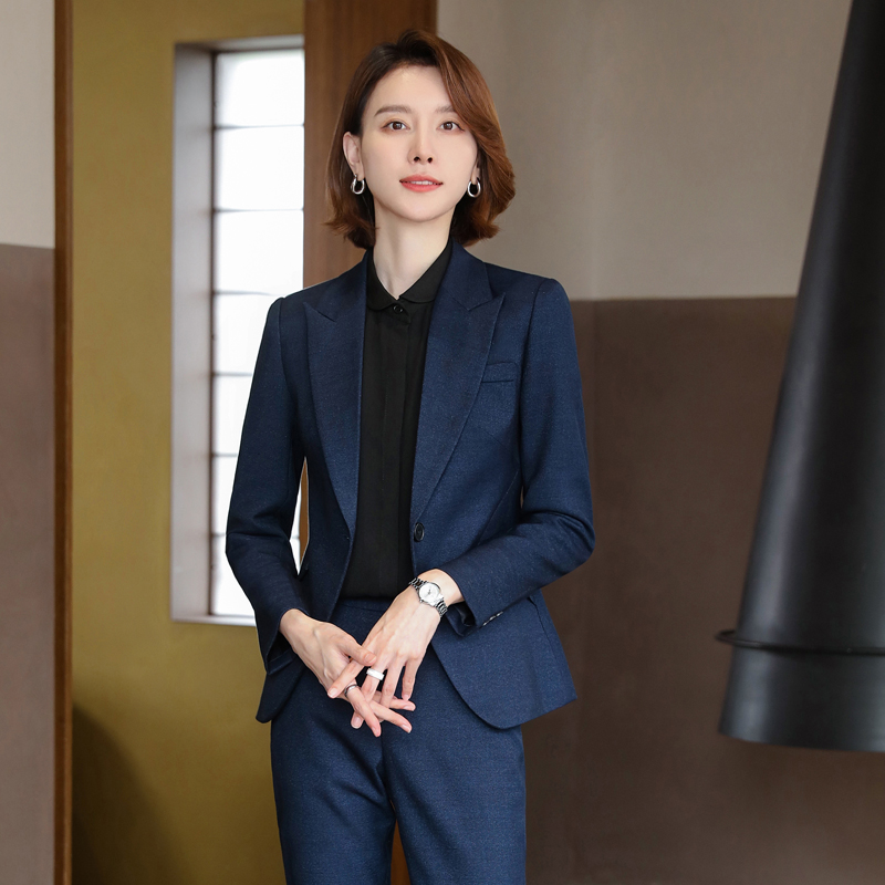 工作服职业气质女秋冬高端珠宝店小个子加厚冬西装套装三件套正装