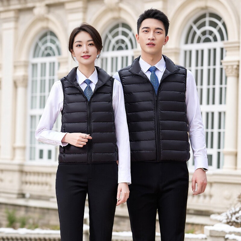 男女气质打底背心羽绒服职业内搭工作服正装马甲马夹冬季工装夹克