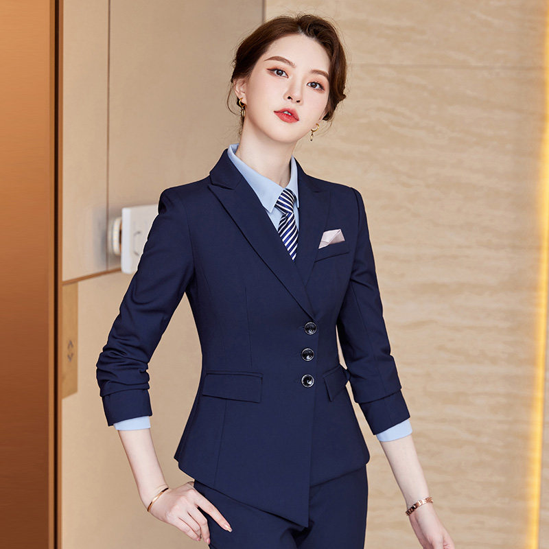 工作服女职业气质长袖春秋季免烫