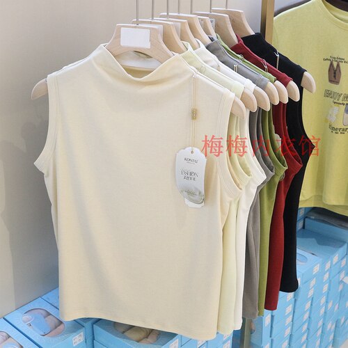 庄泰春夏女士羊毛背心无袖打底衫