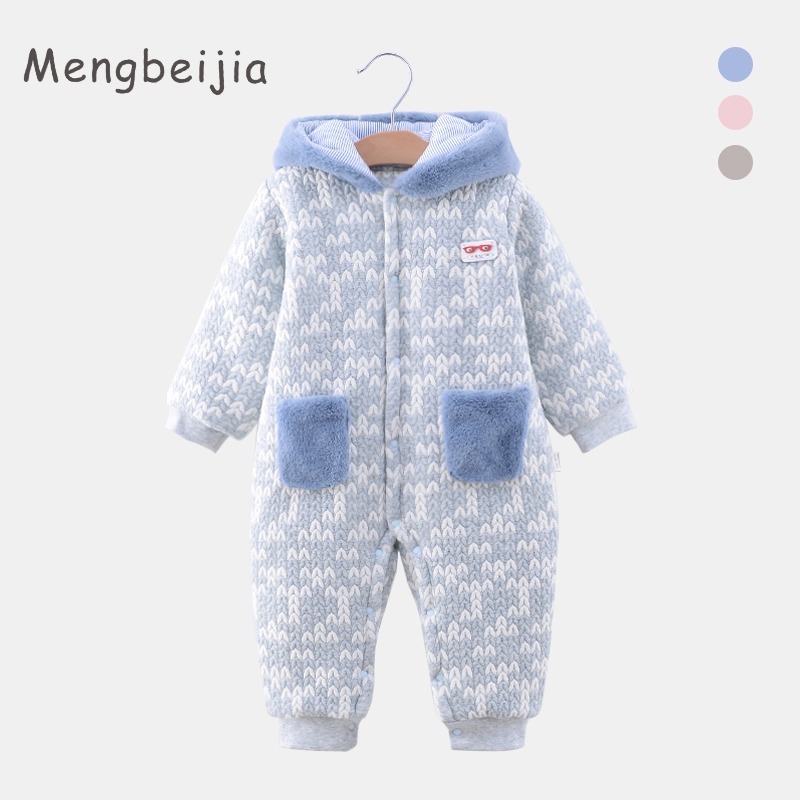 连体衣新生儿连帽男女棉服外出服