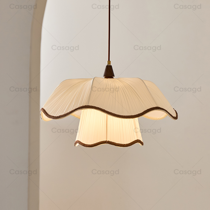 法式中古布艺卧室吊灯蓬蓬裙少女裙摆设计波浪民宿餐厅灯casagd