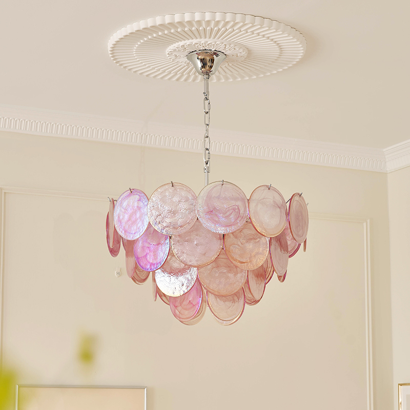 西早意大利murano手工玻璃轻奢法式卧室吊灯设计师中古客厅灯主灯