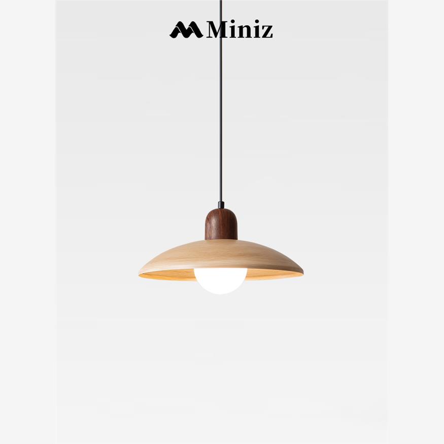 Miniz日式复古原木风餐厅灯吊灯侘寂风民宿卧室创意餐桌吧台吊灯