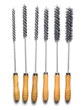 优质木柄磨料丝管刷 气缸内孔抛光管道刷 模具除锈清理打磨