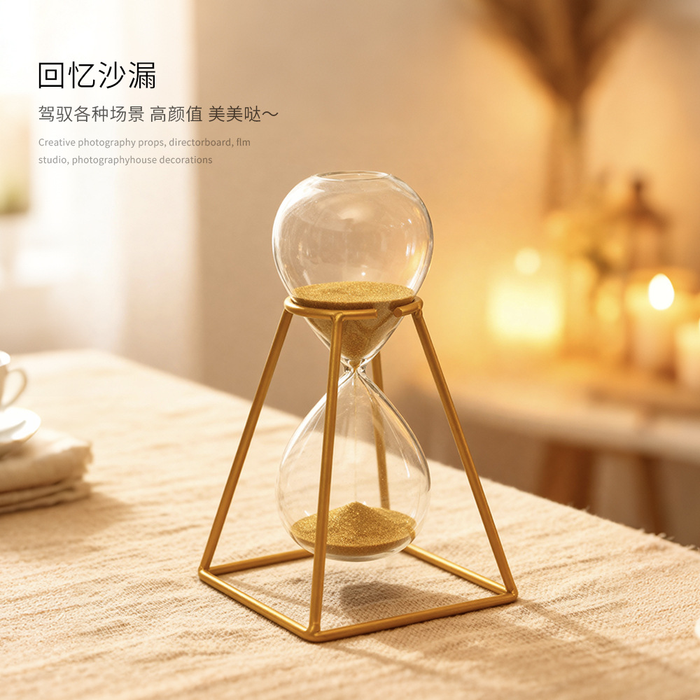 创意透明玻璃30分钟沙漏计时器 办公室书房桌面实用摆件礼品礼物