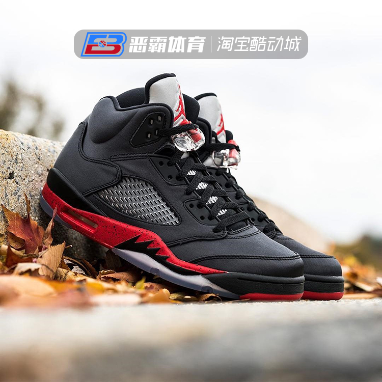 AIR JORDAN 5 Satin Bred ÀºÇòЬ AJ5 Ë¿³ñºÚºìÇÇÎå 136027-006