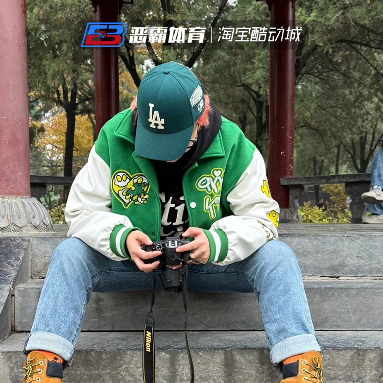 MLB男女情侣棒球帽侧边贴标