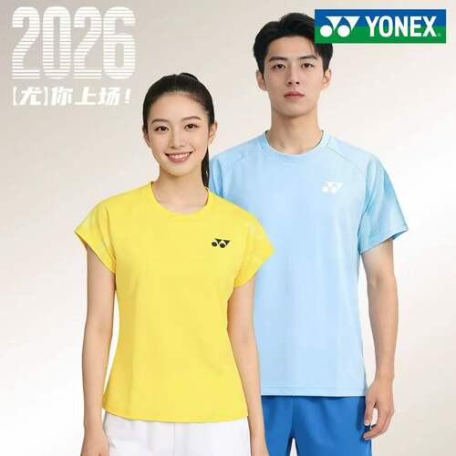 YONEX尤尼克斯yy羽毛球服男女速干短袖T恤国羽正品运动上衣158026