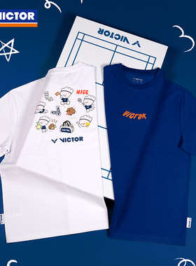 VICTOR威克多胜利印花短袖T恤男女运动休闲上衣T2601WAC吉祥物男