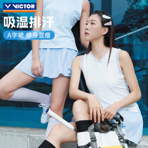 26新VICTOR胜利威克多羽毛球裙女吸湿排汗修身A字短裙运动K61303