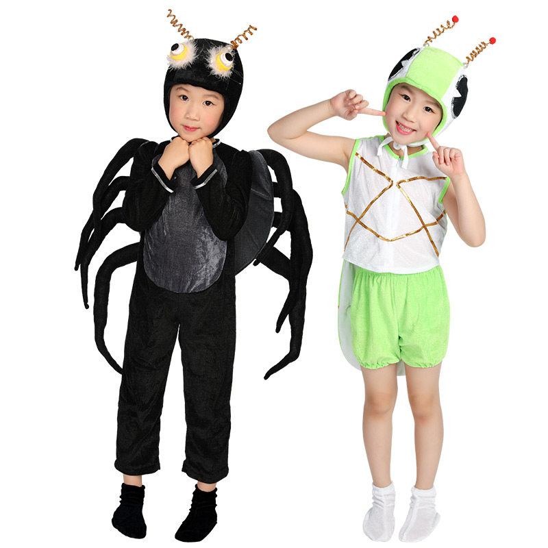 幼儿园动物演出服装驯鹿獾鳄鱼蜘蛛刺猬小龙人蝴蝶毛毛虫表演衣服