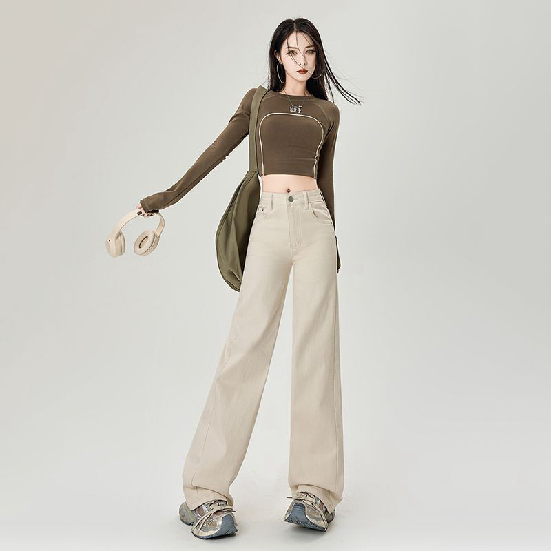 阔腿直筒牛仔裤女2025