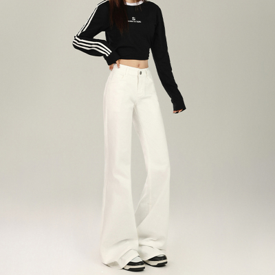 显瘦弹力加绒加厚喇叭裤子