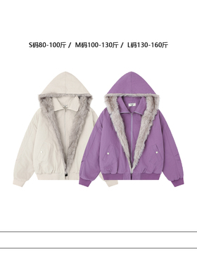 从未定义 美式座山雕毛领加绒棉服宽松简约休闲男女工装情侣外套