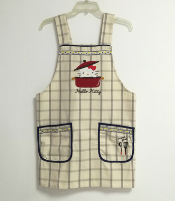 包邮女生围裙韩版时尚厨房反穿女仆工作服 店员日本可爱卡通居家