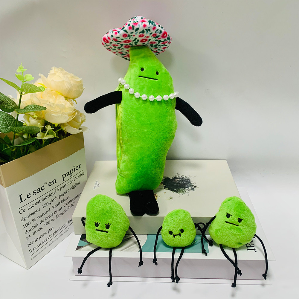 可爱Secret Staycation Edamame Family秘密逗留豌豆家族毛绒玩具
