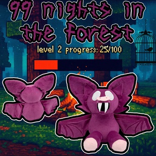 新款Roblox 99 Nights in the Forest蝙蝠毛绒玩具公仔麋鹿猫头鹰