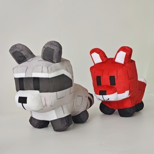 新款Roblox游戏 grow a garden浣熊毛绒玩具狐狸像素公仔儿童礼物