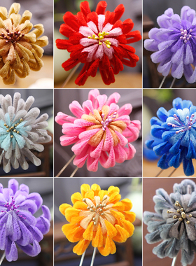 古装延禧攻略旗头绒花饰品清朝妃子格格发饰如懿传假发绒花头饰