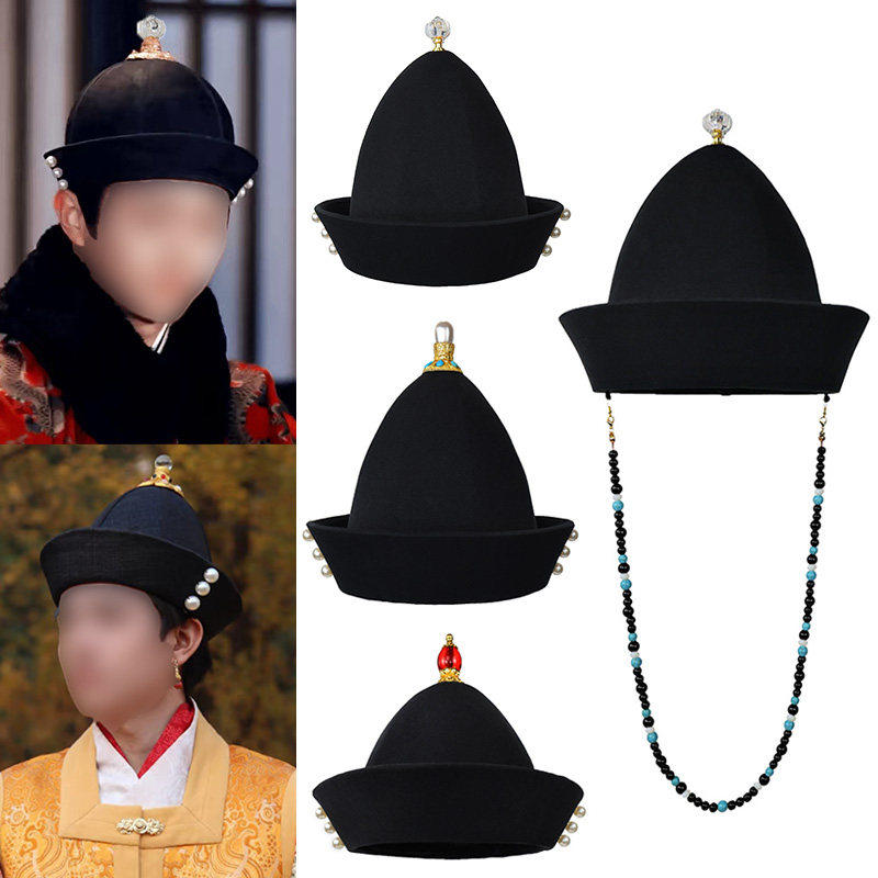 折檐帽飞鱼服古代造型汉服男帽明制直檐帽奓檐珍珠帽檐上折锦衣卫