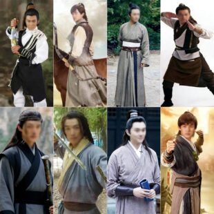 古装汉服男士侠客经典射雕英雄传郭靖同款剑客服棉麻江湖大侠古装
