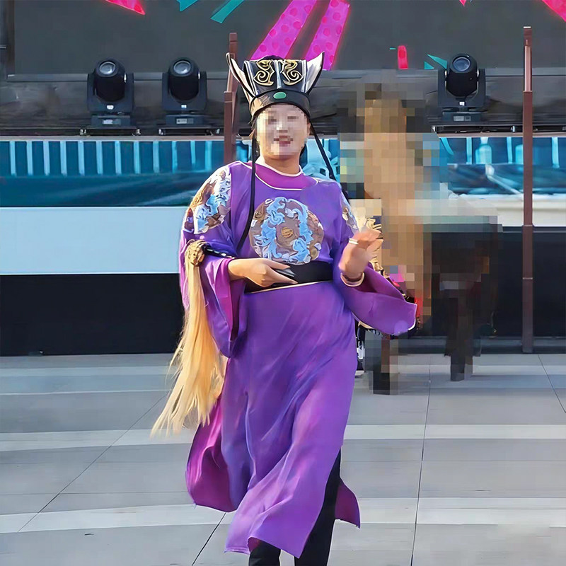 西安乐园表演圆领绣花男装景区NPC公公太监cos古装千古情演出戏装