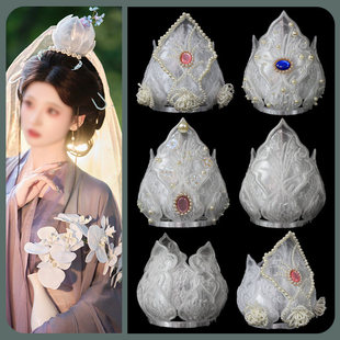 古风防珍珠妆洛神仙子宋制配饰汉服簪花手工发冠头饰仙气立体发饰