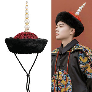 清朝王爷大臣官员凉帽暖帽品级帽饰古风影视写真顶戴花翎鞑子帽