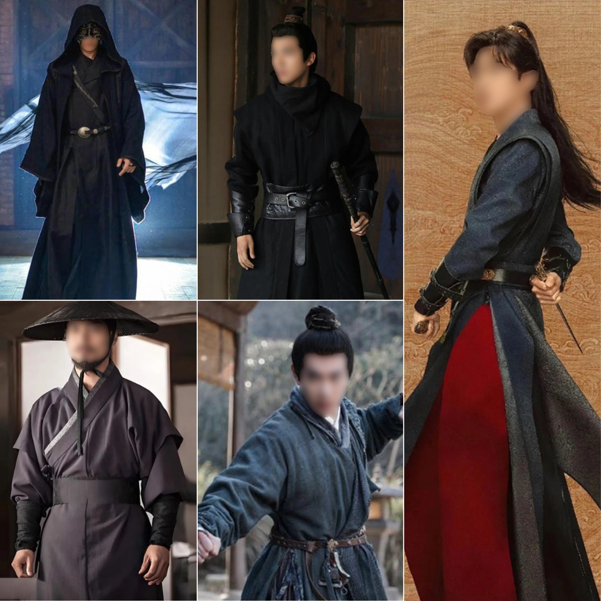 唐宋男士服饰刀客黑色黑衣夜行服