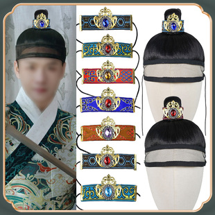 古装一体头套束发发带古风头饰品多款头冠明制抹额假发套男女网巾