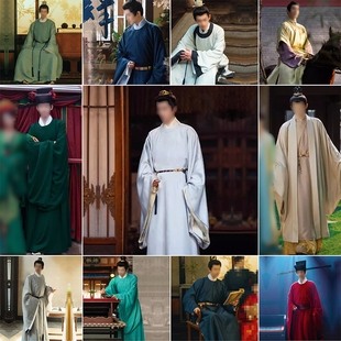 唐朝宋朝古装古风网剧短剧表演服圆领袍影视古装五福同款汉服男装