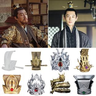 影视剧组树脂头冠古风汉服男士束发发冠古代汉代公子将军头饰配饰