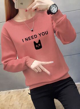 砖红色卫衣女加绒加厚外套ins女秋冬2025新款韩版宽松大码潮上衣