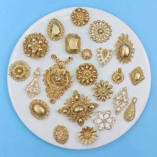 珠宝花边纽扣翻糖巧克力硅胶模具