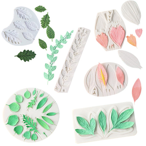 蛋糕硅胶模具牡丹花瓣百合叶子