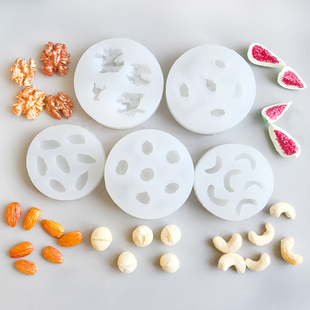 干果立体硅胶模具翻糖蛋糕装饰3d巧克力坚果模具糖艺树枝QQ糖模具