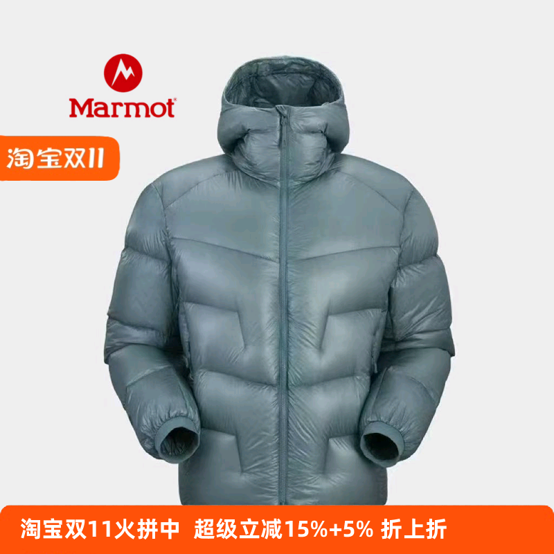 MARMOT土拨鼠羽绒服男女款800蓬松拒水高暖轻量外套户外保暖大衣